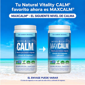 Magnesio Glicinato + Citrato en Polvo Original MaxCALM Sin Sabor 113 gr | 28 servicios