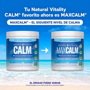 Magnesio Glicinato + Citrato en Polvo Original MaxCALM Sin Sabor 227 gr | 57 servicios